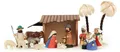 Weihnachtskrippe mit Stall farbig Erzgebirge