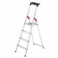 Hailo Sicherheits-Stehleiter L60 StandardLine, Klappleiter, Aluminium, 4 Stufen