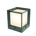 max K O M F O R T Aussenlampe Sockelleuchte Kubische Pfostenleuchte E27 Pfeilerleuchte Aussenleuchte Standleuchte Wegeleuchte Gartenlampe PAX 1425 Olivgrün (klein Olivgrün)