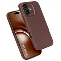 Decoded Lederhülle für iPhone 17, Premium ECCO Leder, MagSafe Kompatibel, Vollständiger Kameraschutz, Metalltasten, Stoßfest, Kratzfest, Glas Kamera Taste, Braun