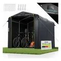 Juskys Gerätezelt M - 6,2 m³ Outdoor Unterstand mit Fenster & Tür, 220x160x175 cm, wasserfeste Plane & Metallrahmenkonstruktion, Schutz im Außenbereich
