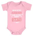 MoonWorks® Baby Body Mein gutes Aussehen hab ich von meiner Tante/meinem Onkel lustige Sprüche Bio-Baumwolle Jungen & Mädchen Tante rosa 6-12 Monate