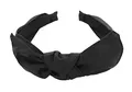 axy Haarreif mit Schleife 13 cm x 4,5 cm aus Glanz Stoff, Damen Haarband Vintage Hairband Stirnband Haarreifen HRS1B (Schwarz)