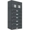 AL Briefkastensysteme 6 Fächer Premium Wand Briefkasten Anlage in RAL 7016 Anthrazit Grau, Post A4, robust, wetterfest, Artikelnummer: 132P6EA1KSP7016
