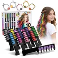 Haarkreide für Mädchen Deluxe Set 2026 I 10 Farben & 5 Haargummis I Kinder Ha...