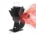 Relaxdays Ofenventilator ohne Strom, geräuscharm, für Kamin & Ofen, hitzebetrieben, 4 Blätter, Kaminventilator, schwarz, 1 Stück