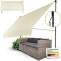 Juskys Klemmmarkise Kapstadt 350x120 cm - Höhenverstellbar, Montage ohne Bohren, wasserabweisende Beschichtung - Beige