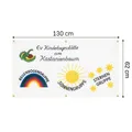 Banner 130x62cm mit 6 Ösen zum Selbstgestalten 100% Baumwolle Sommerfest weiß