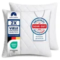 2er Set Kissen (80x80 cm) - Kissen für Bett und als Kopfkissen - Mit Reißverschluss - Sofakissen für Couch und Sofa - Waschbar bis 60° - weiß - Weiß