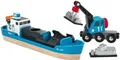BRIO Containerschiff mit Kranwagen, 1Stück