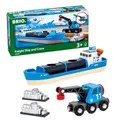 BRIO World - Containerschiff mit Kranwagen