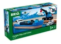 Brio World Eisenbahn Schiff Containerschiff mit Kranwagen 4 Teile 33534