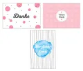 3 Stück Premium Dankeskarten (Klappkarten) mit 3 Umschlägen, Danke, Dankeschön, Karten, Dankekarten, Hochzeit, Geburt, Baby, Taufe, Abschied, Geburtstag, Jubiläum
