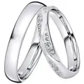 DOOSTI Trauring Schmuck Geschenk Silber 925 Trauring Ehering Partnerring LIEBE, wahlweise mit oder ohne Zirkonia silberfarben 54