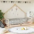 vidaXL Kinderbett mit Schubladen 90x200 cm Massivholz Kiefer