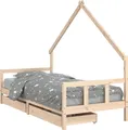 vidaXL Kinderbett mit Schubladen 90x200 cm Massivholz Kiefer