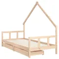 Kinderbett Mit Schubladen 90x200 Cm Massivholz Kiefer