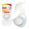 4008600401889 NUK Smoczek uspokajający silikonowy 0-2m Star niebieski 10175283 N
