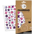 Farbviereck Fahrrad Aufkleber Mädchen rosa lila Sterne Stern Aufkleber als Fahrradaufkleber Sticker für Helm Roller Kinderwagen als Geschenk Stars bunt klein für Rahmen | R0006