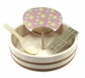 Hangiri Holzschüssel für Sushi Reis Ø 30 cm Holzbottich 4-tlg.-Set KV