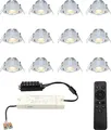 hoftronic LED Einbaustrahler Sienna 12V 3W 200lm Dimmbar Schwenkbar IP44 Aluminium