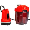 EINHELL Akku-Klarwasserpumpe GE-PP 18 RB Li-Solo, Tauch- / Druckpumpe, rot