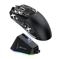 ATTACK SHARK X11 Gaming-Maus mit magnetischer Ladestation, PixArt PAW3311, BT/2.4G kabellos/kabelgebunden, 22000 DPI für Win11/Xbox/PS/Mac (schwarz)