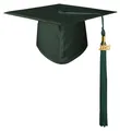 GraduationMall Doktorhut Studentenhut,Uni Abschluss Hut 2025 Anhänger Quaste für die Abschlussfeier vom Hochschule,Abitur,Bachelor Hut Waldgrün