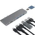 GC Connect60 HUB USB-C 8im1 Adapter Dockingstation (Thunderbolt 3 (4K 60Hz), USB-C, 3xUSB 3.0, HDMI, microSD, SD) Power Delivery 100W für MacBook Pro 13"/15"(2016/2017/2018/2019/2020), Air (2019/2020)