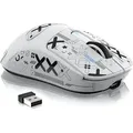 VGN GAMEPOWER PAW3950 42000DPI optical Schalter,2.4G/BT/Kabelgebunden, 200 Std.Akku Gaming-Maus (Bluetooth, kabelgebunden, 2,4 G kabellos, mit Optische Schalter Präzise Klicks mit 100 Mio. Klick-Lebensdauer) weiß