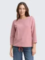 TOM TAILOR 3/4-Arm-Shirt T-Shirt (im Einserpack) Langarmshirt mit Knopf-Details