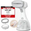 LEBENLANG Steamer Dampfglätter TESTSIEGER - 1500W & 300ml inkl. Bügelhandschuh & Aufsätze I Pro Dampfsteamer für Kleidung & Clothing I Dampfbügeleisen Stiemer Bügeleisen Hand held steam iron - Weiß