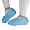 100 ARNOMED PP Schuhüberzieher Einweg, Blaue Überziehschuhe mit Anti-Rutsch Sohle, rutschfeste Überzieher Schuhe, Schuhschutz Überzug bis Gr 47, Maße: 17x40cm, robuste Überschuhe für die Baustelle