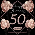 50 Happy Birthday: Gästebuch zum 50. Geburtstag I Schwarz und Rose Gold I Glitzer I 80 Seiten für 40 geschriebene Glückwünsche, Widmungen und Fotos I ... Geschenkidee I Geburtstagszubehör für Partys