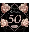 50 Happy Birthday: Gästebuch zum 50. Geburtstag I Schwarz und Rose Gold I Glitz