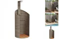 Gartendusche Grau 100x100x241,5 Cm Polyrattan Akazienholz