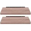 EUGAD Wandregal, 2-tlg., Holz Board Modern in verschiedenen Farben Größen beige 60 cm x 3.8 cm x 23 cm