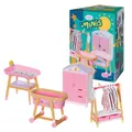 BABY born Minis - Playset Furniture, Kleiderschrank, Kleiderstange, Stubenwagen