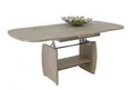 Hela Tische, Funktionscouchtisch Michael, Holzoptik melaminbeschichtet, Dekor Sonoma Eiche, ausziehbar 90-142cm, höhenverstellbar mit Kurbel 52-62cm
