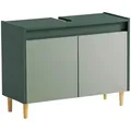 Mid.you Waschbeckenunterschrank Lovis WBU 800, Hellgrün, Waldgrün, Holzwerkstoff, Esche, massiv, 80.0x60.0x33.0 cm, Made in Germany, stehend, Badezimmer, Badezimmerschränke, Waschbeckenunterschränke