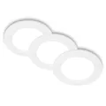BRILONER - 3er Set LED Einbaustrahler 230V flach, neutralweißes Licht, je 6W 660lm, LED Spot, Deckenspots, Spots 230V, Einbauleuchten, Einbauspots, Deckenstrahler, 30 mm, 120 x 28 mm (DxH), Weiß