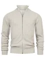 KRONSTADT Herren KSErik Zip Strickjacke mit Stehkragen | Fein-Strick Cardigan mit Kragen und Reißverschluß Stone Mix, L