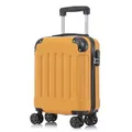 YONSLY Koffer Suitcase S Orange, Trolley Reisekoffer, Rollkoffer Handgepäck mit 4 Rollen 360°, Hartschalenreisekoffer, Zahlenschloss, Weicher Gummigriff