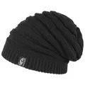 CHILLOUTS Strickmütze Brian Oversize Beanie Damen/Herren - Oversizemütze Wintermütze Herbst-Winter - One Size schwarz