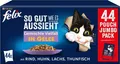FELIX Katzenfutter nass in Gelee Rind Huhn Lachs Thunfisch Sorten-Mix 44 x 85g