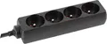 Nitto Perel EB4STB25HQ Multipresa Senza Interruuttore 4 Scomparti Nero