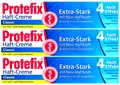Protefix Haftcreme dritte Zähne Extra Stark Nass Haftkraft 4 fach Effekt 3 x 47g