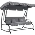 Outsunny Hollywoodschaukel mit Liegefunktion 200 x 120 x 164 cm Hellgrau