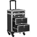 Songmics Kosmetikkoffer Graice mit Rollen 34 x 24 x 56 cm Schwarz