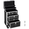 SONGMICS Kosmetikkoffer Aluminium schwarz 34,0 x 24,0 x 48,0 cm